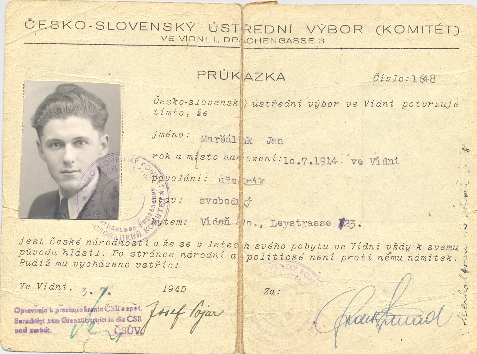 1945 - Hans Marsalek ID